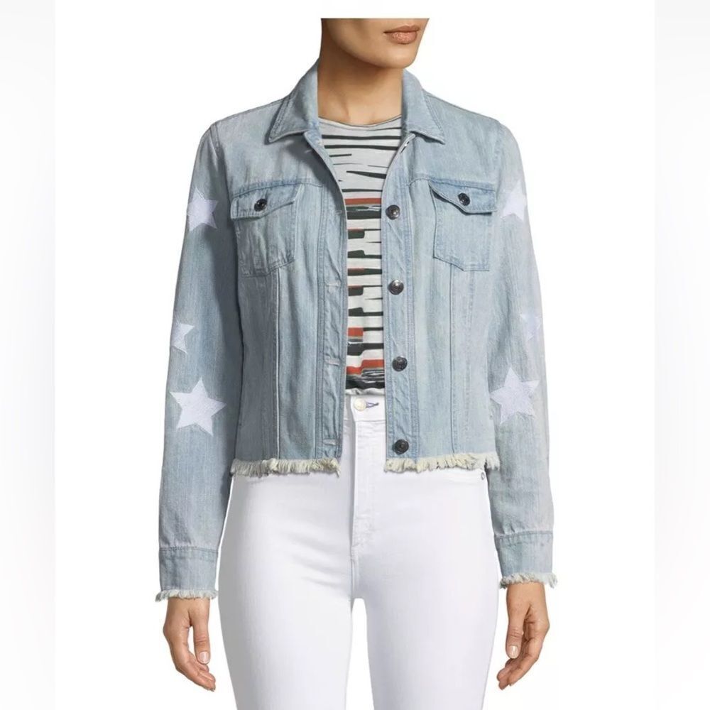 Cupcakes and Cashmere Affleck Embroidered Star Denim Jacket